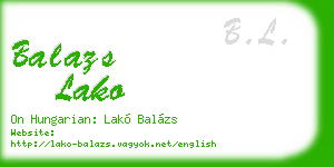 balazs lako business card