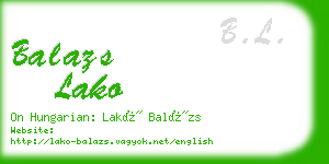 balazs lako business card